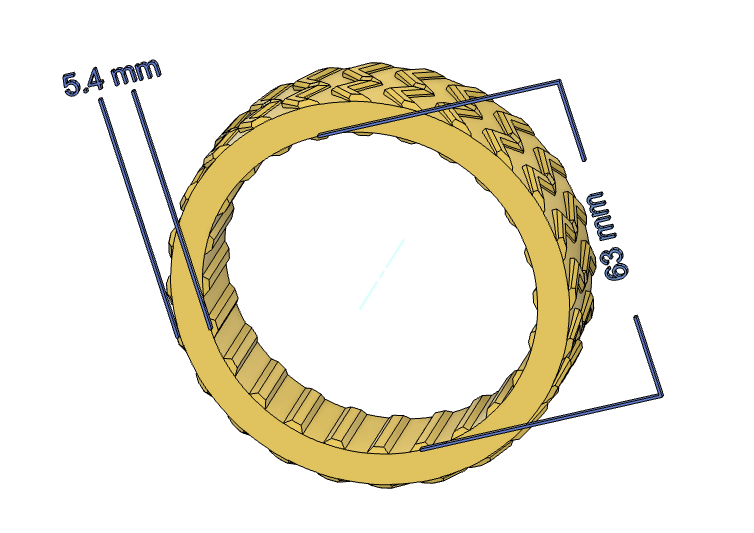 schematic view  of track product 63mm inner diameter and 5.4mm thickness