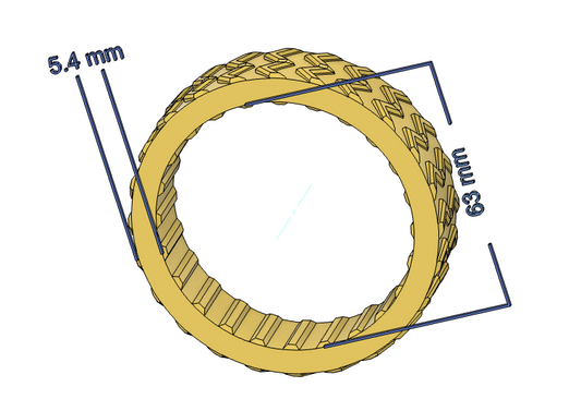 schematic view  of track product 63mm inner diameter and 5.4mm thickness