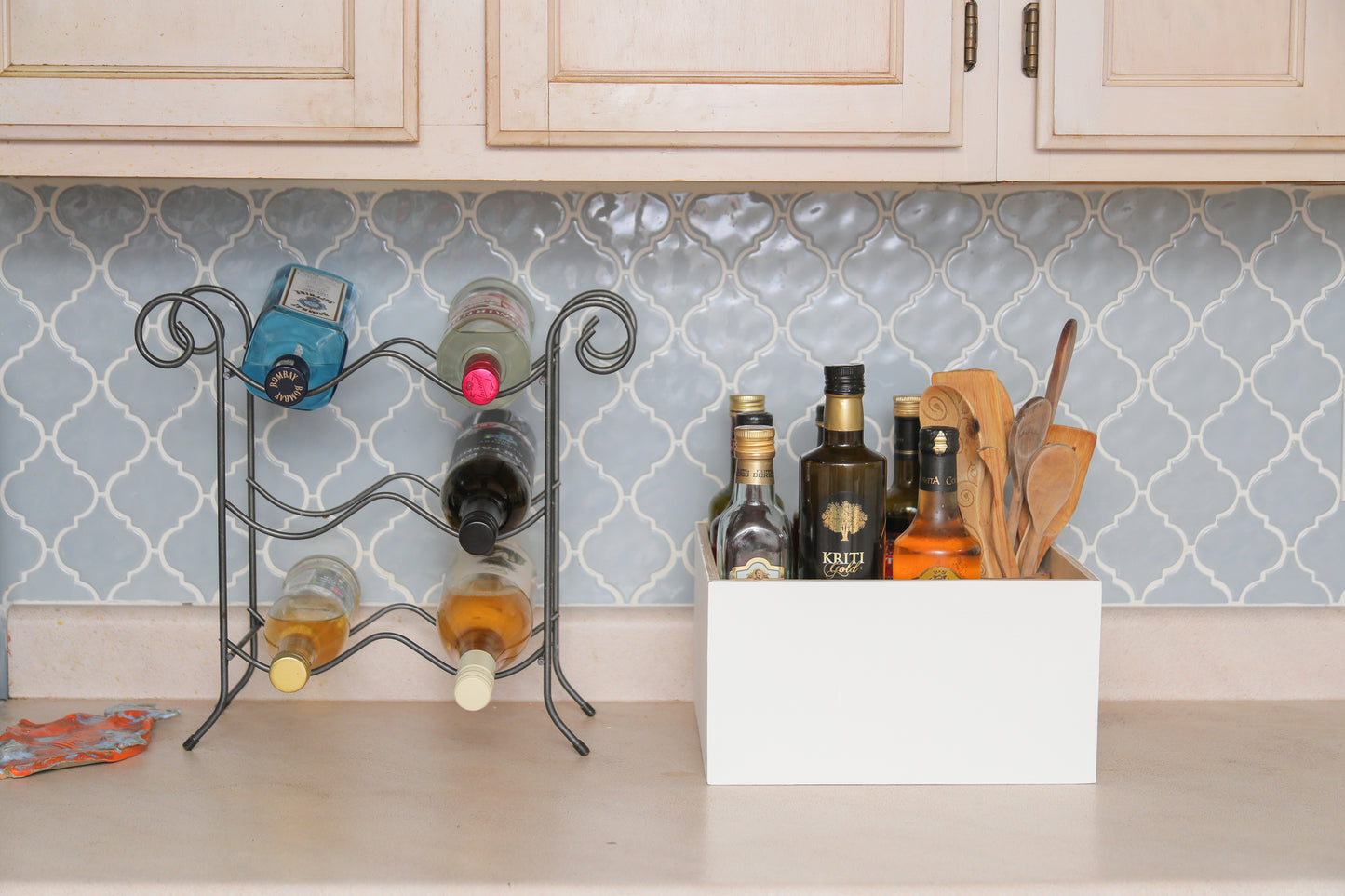 wooden box, open, primed white